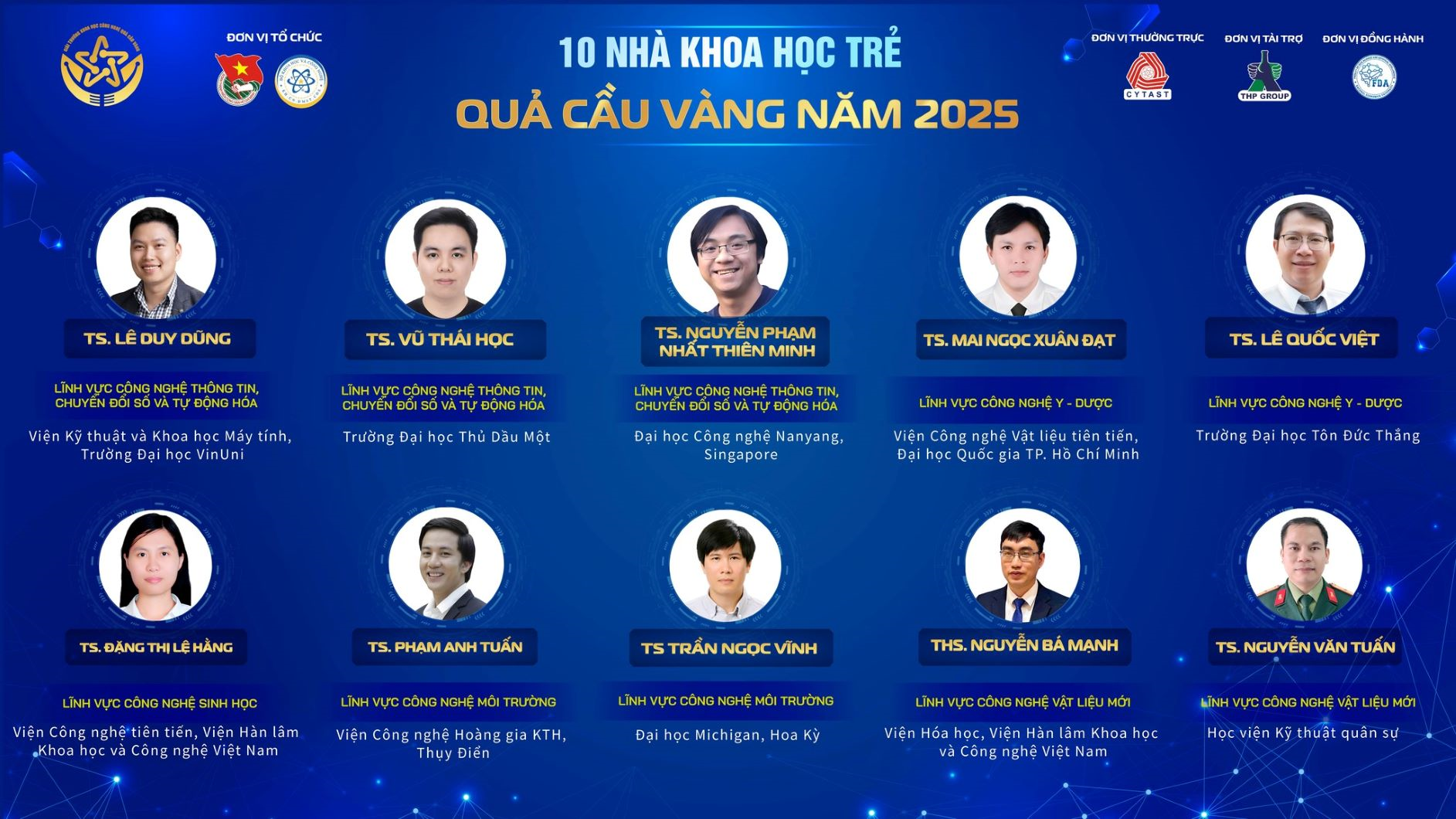 Top 10 nhà khoa học trẻ đoạt Giải thưởng 